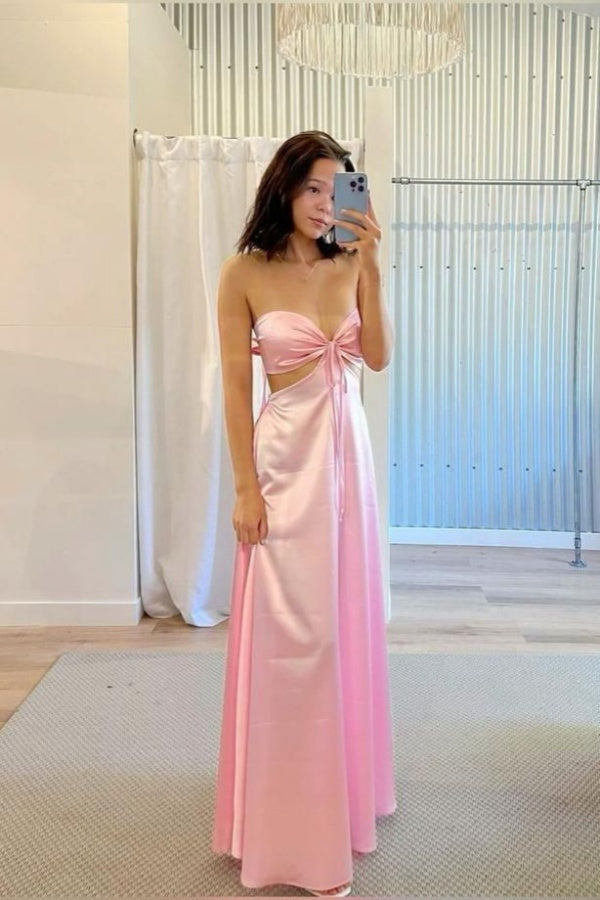 Strapless Evening Party Dresses, Sexy Newest Long Prom Dresses, Simple Wedding Bridesmaid Dresses