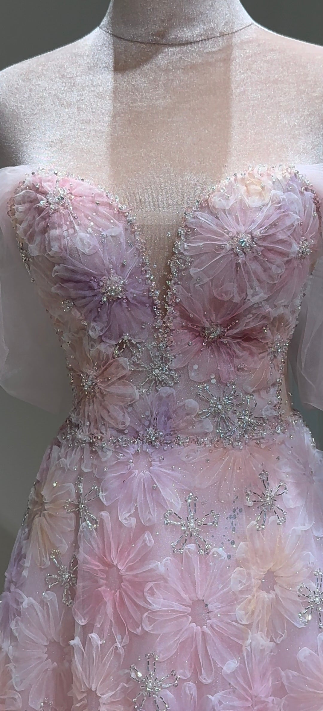Elegant Floral Prom Dresses, Off Shoulder A-line Wedding Dresses, Newest 2023 Long Prom Dresses