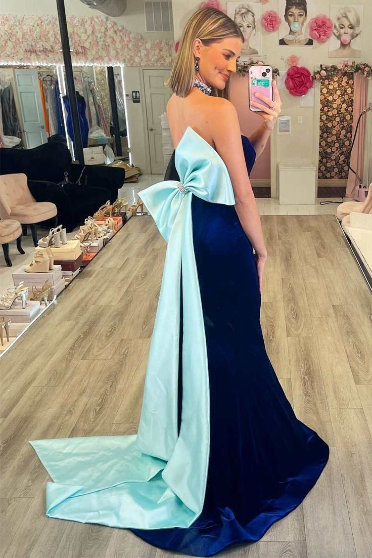 Strapless Newest 2024 Long Prom Dresses, Popular Mermaid Party Dresses, Wedding Guest Prom Dresses