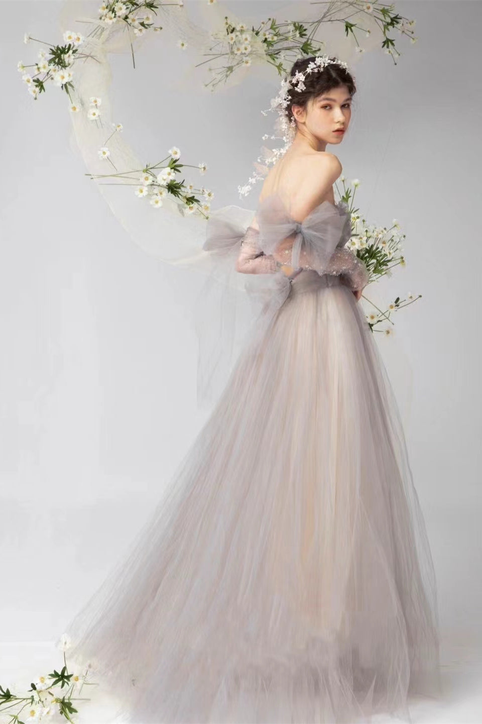 Sweetheart Fairy Tulle A-line Gown, Wedding Dresses, Unique Ball Gown, Newest Prom Dresses