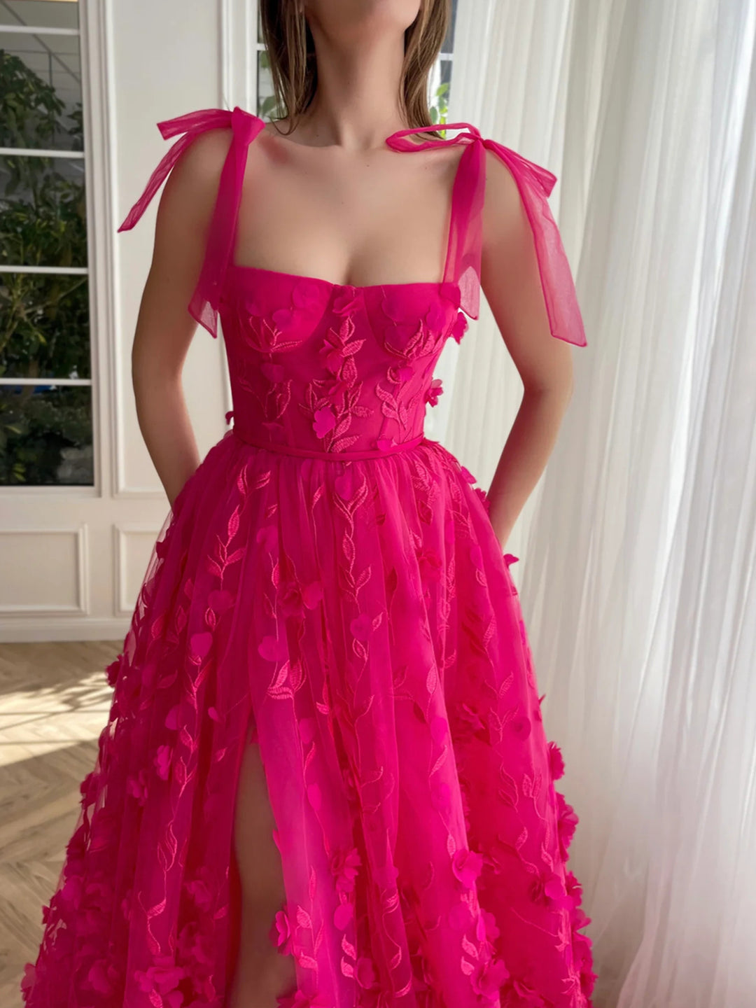 Elegant A-line Girl Party Prom Dresses, Fashion Wedding Guest Dresses, Newest Long Prom Dresses