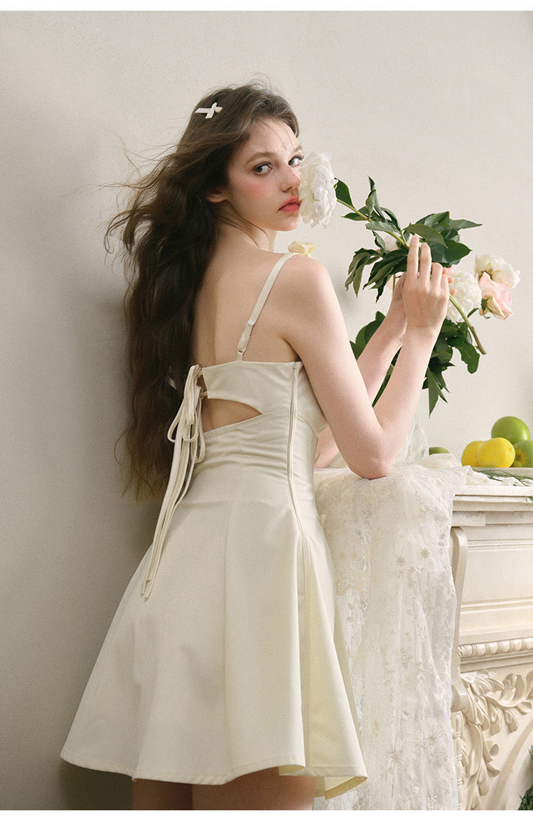 Rose Design Mini Wedding Dresses, Newest Prom Dresses, Satin A-line Bridal Gowns