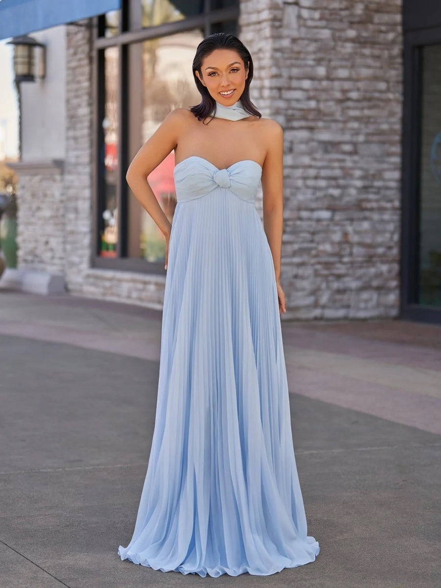 Sweetheart A-line Girl Graduation Newest Long Prom Dresses, Strapless Elegant Wedding Bridesmaid Dresses