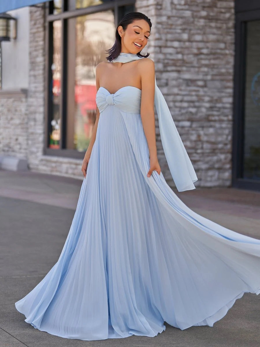 Sweetheart A-line Girl Graduation Newest Long Prom Dresses, Strapless Elegant Wedding Bridesmaid Dresses