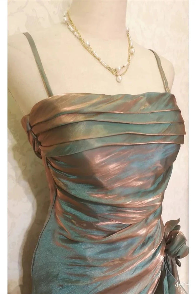 Spaghetti Mermaid Party Dresses, Shimmering Midi Dresses, Vocation Dresses