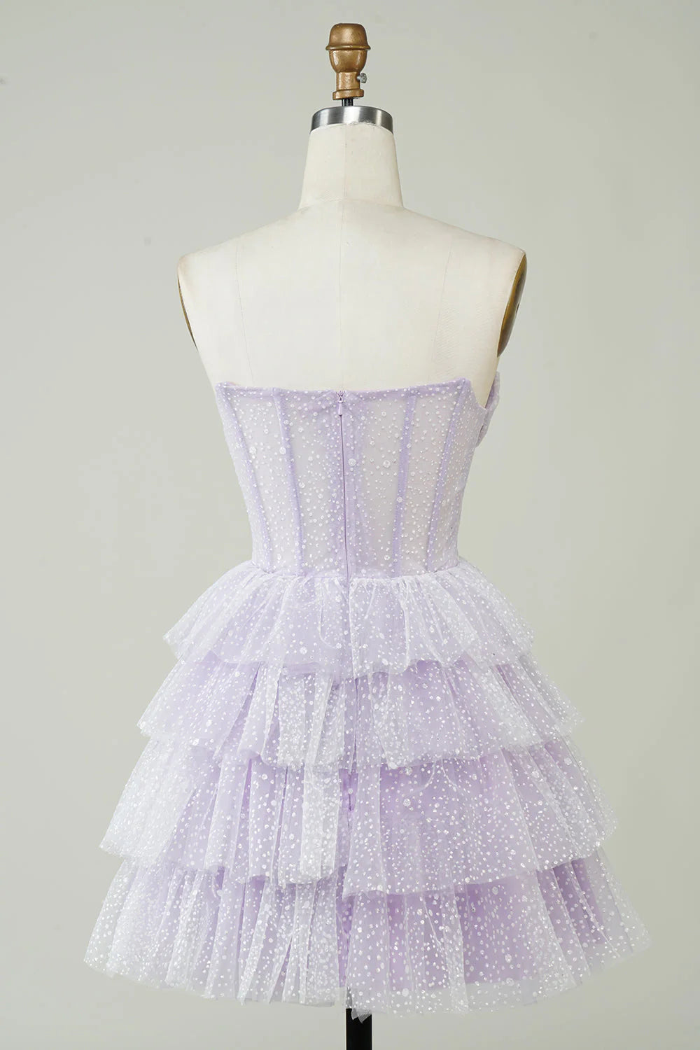 Sparkle Purple Puffy Cake Mini Dresses, Cute Homecoming Dresses, Short Prom Dresses