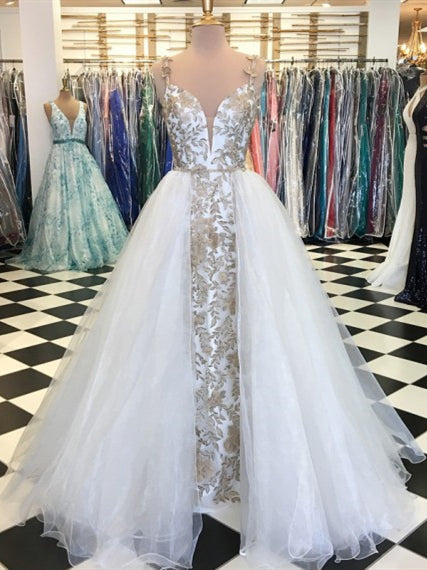Lovely Lace Tulle Prom Dresses, 2020 Prom Dresses, Long A-line Prom Dresses, Newest Prom Dresses