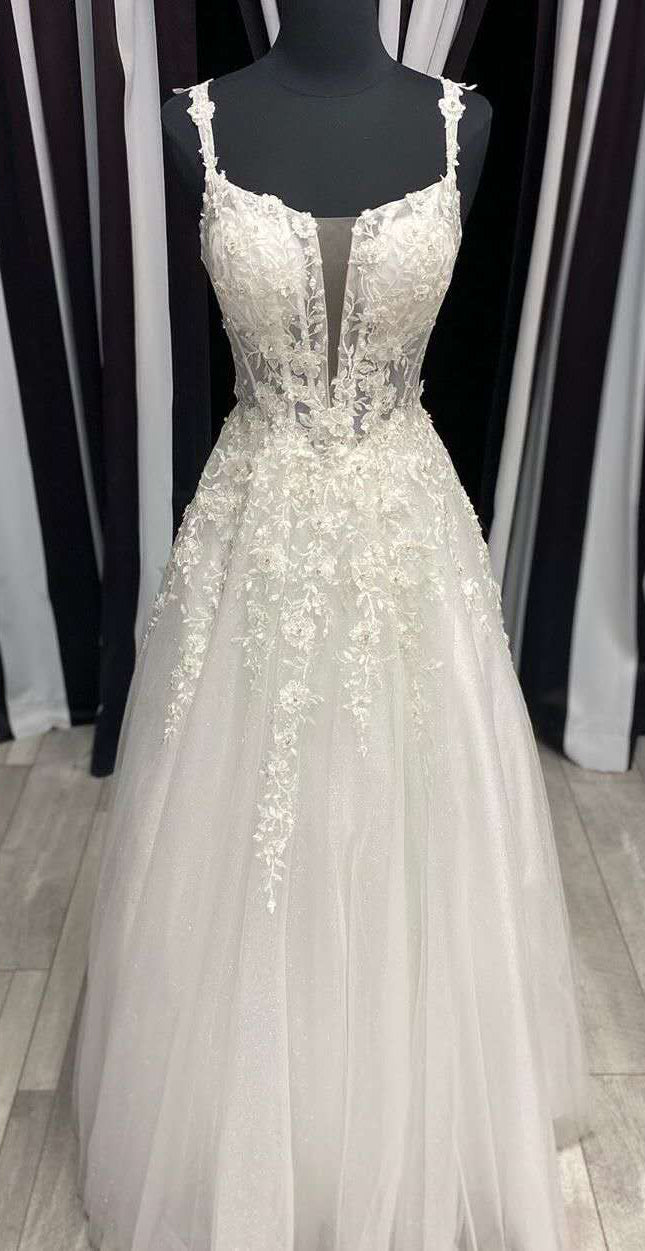 Elegant Ivory Lace Prom Dresses, Wedding Dresses, Popular Prom Dresses, 2020 Prom Dresses