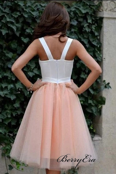 Simple A-line Tulle Home Party Homecoming Dresses