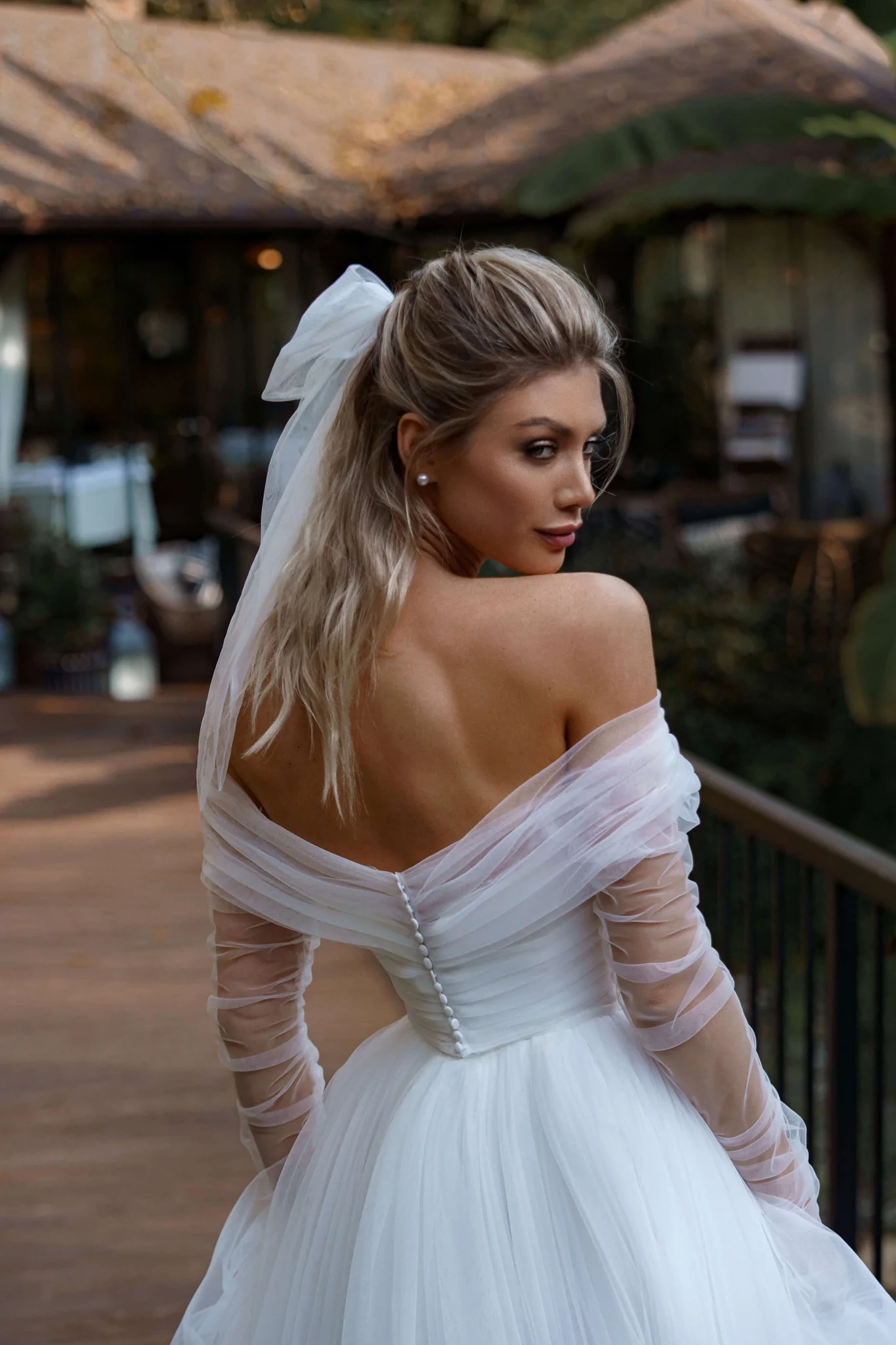 2 Pieces Popular Wedding Dresses, Off Shoulder Long Bridal Gowns, Tulle Newest Wedding Dresses