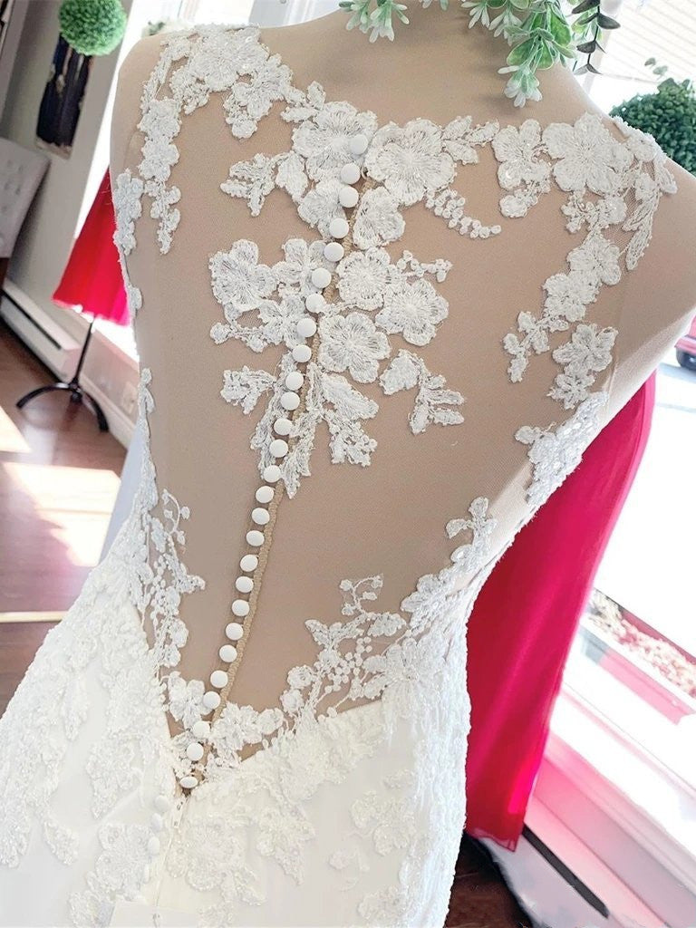Popular Lace Long Wedding Dresses, Fashion Mermaid Wedding Dresses