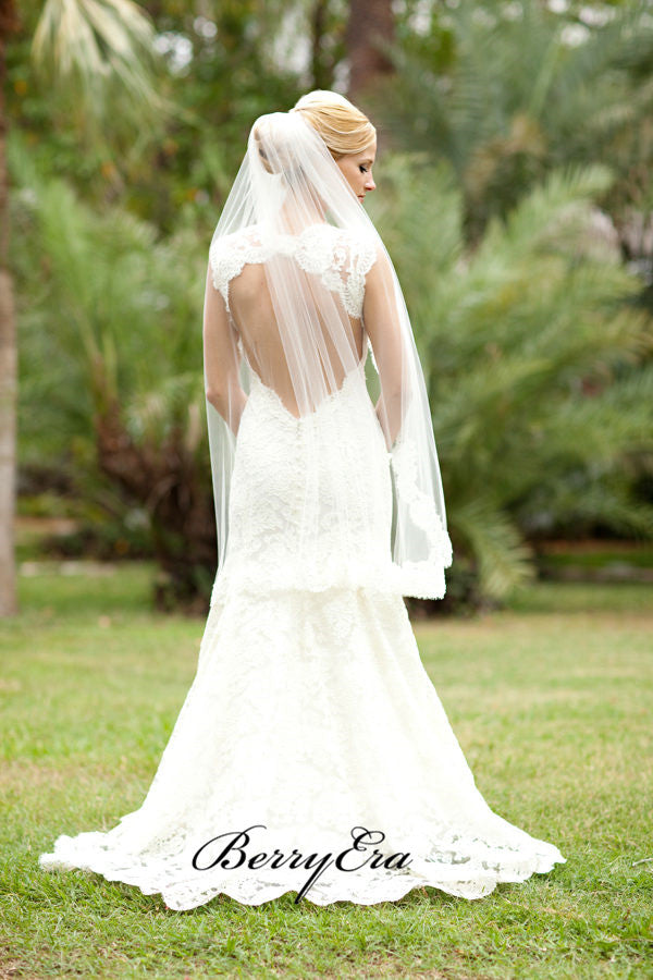 Open Back Lace Wedding Dresses, Sexy Custom Design Wedding Dresses