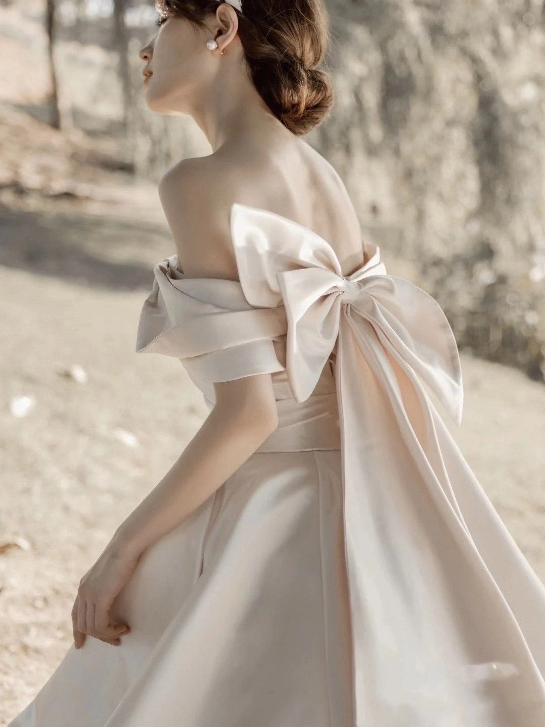 A-line Luxury Satin Wedding Dresses 2021, Quality Off Shoulder Bridal Gowns