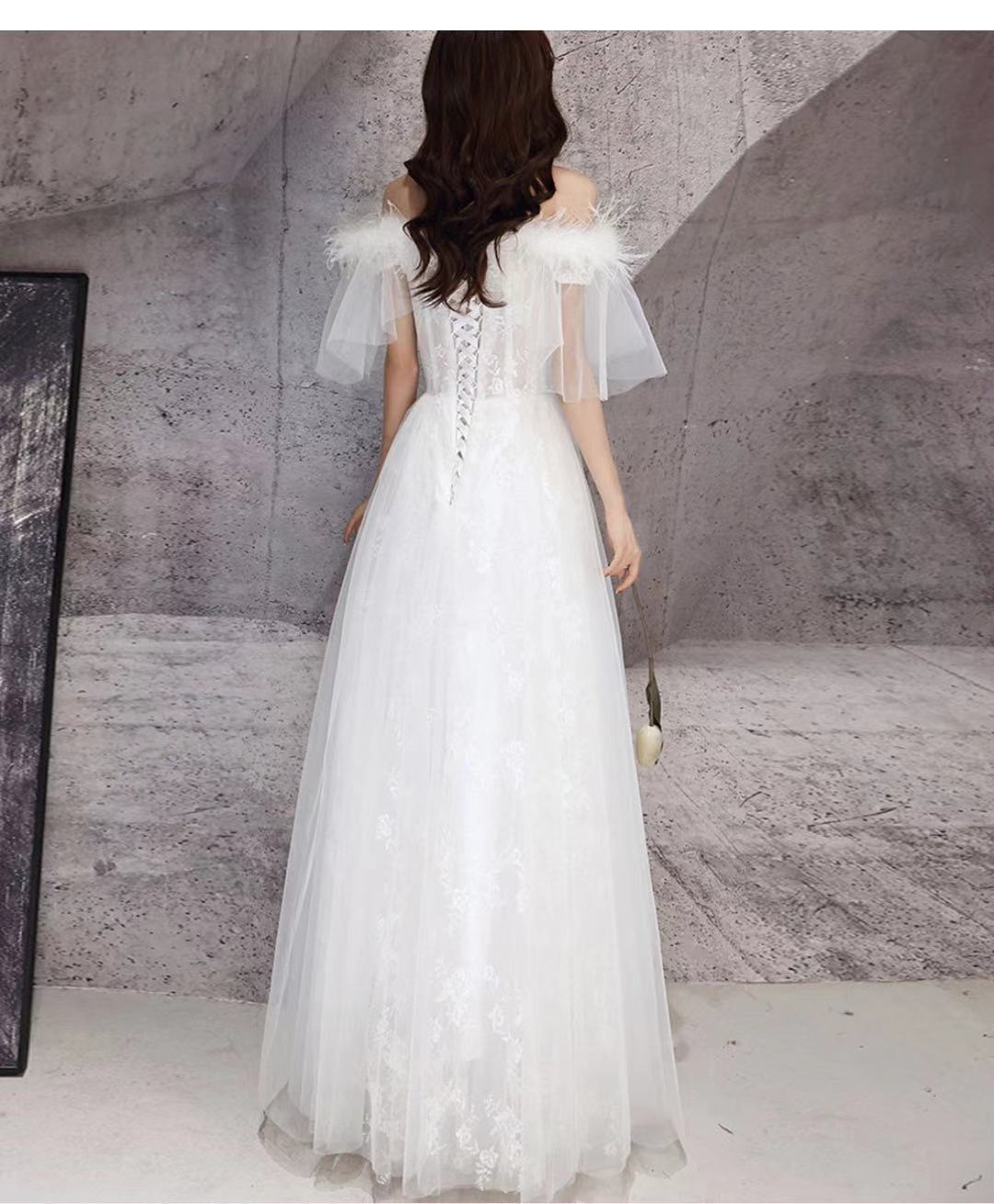 Elegant Lace Popular Wedding Dresses, Unique Off Shoulder 2021 Wedding Dresses, Prom Dresses