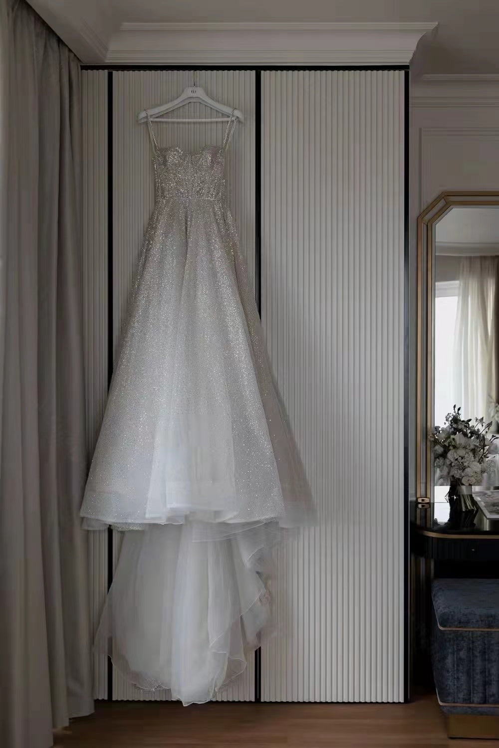 Shiny Design Popular Wedding Dresses, A-line Fashion Wedding Dresses, 2022 Newest Long Prom Dresses