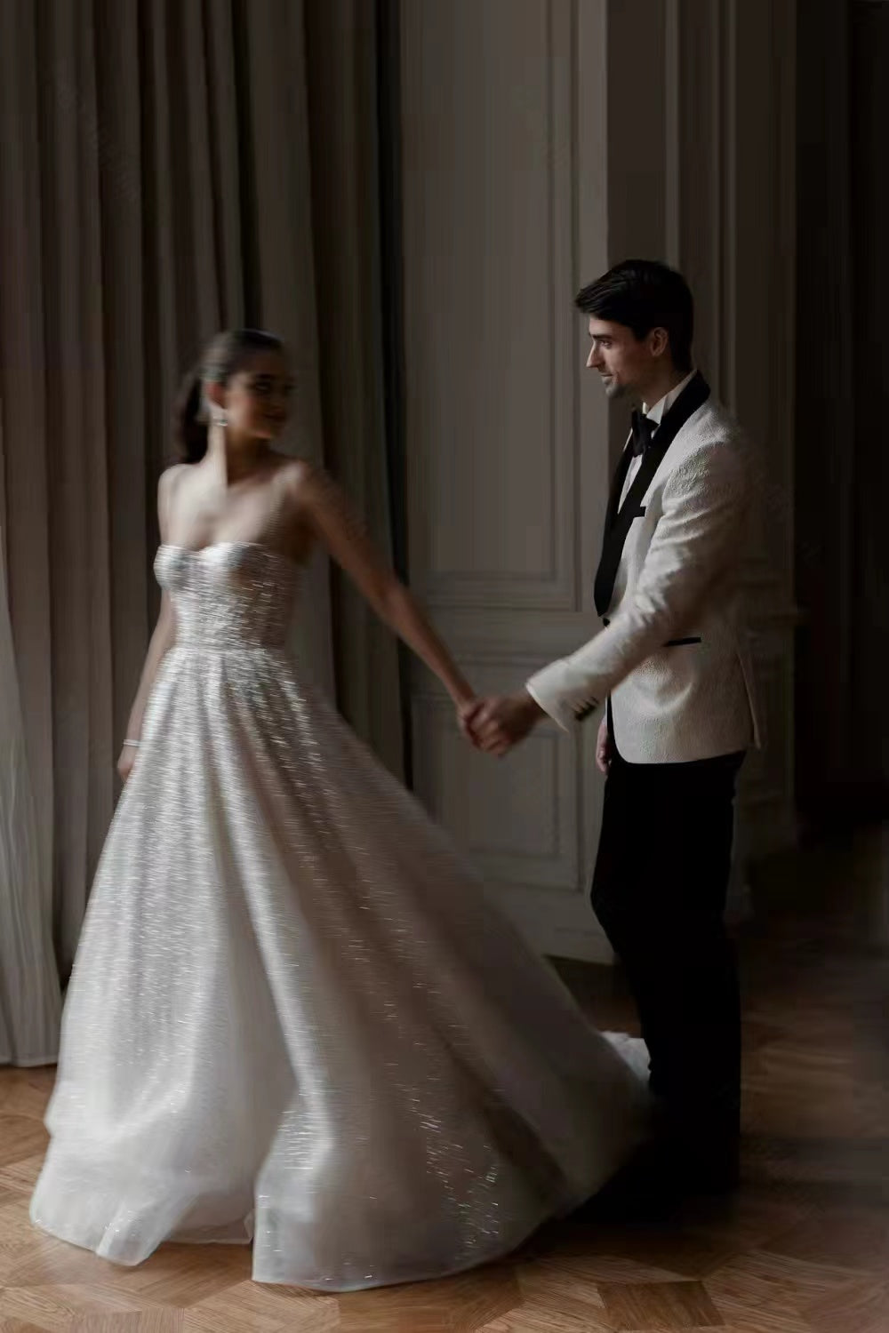 Shiny Design Popular Wedding Dresses, A-line Fashion Wedding Dresses, 2022 Newest Long Prom Dresses