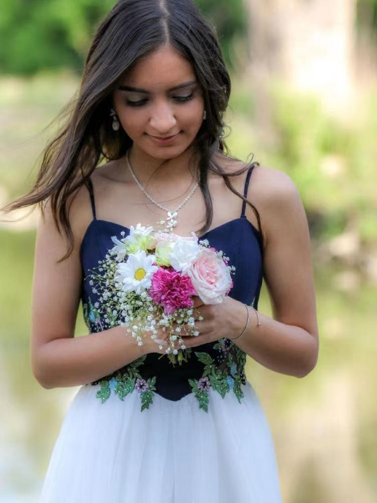 Spaghetti Straps A-line Simple Wedding Dresses, Appliques Lace Bridal Gowns, Newest Bridesmaid Dresses