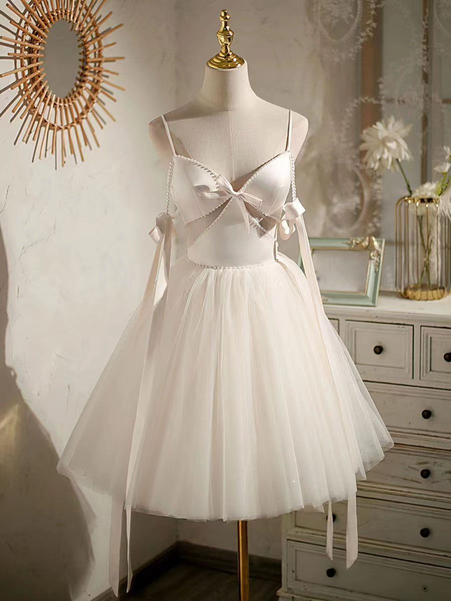 Elegant Mini Wedding Dresses, V-neck Homecoming Dresses, Newest Short Bridesmaid Dresses