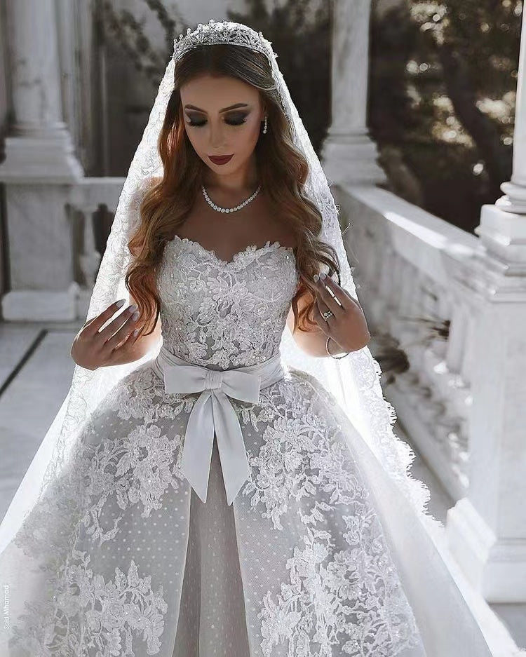 A-line Sweetheart Wedding Dresses, Luxury Lace Ball Bridal Gonws, Newest Quality Wedding Gowns
