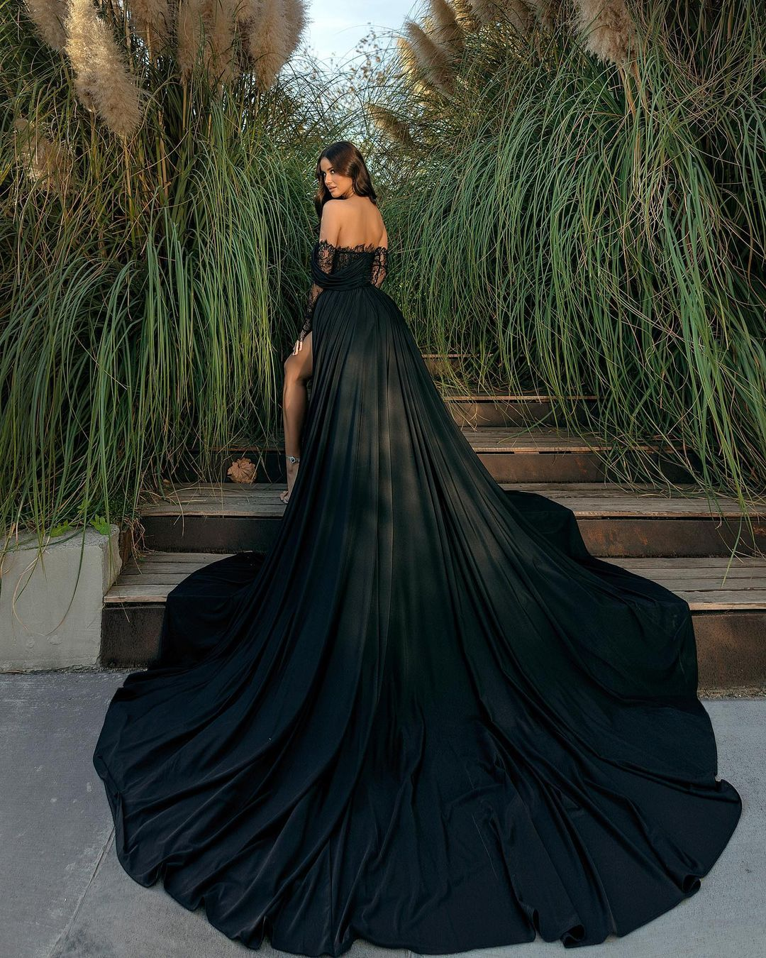 High Fashion Black Evening Dresses, Lace 2023 Weddin Dresses, Newest Long Prom Dresses