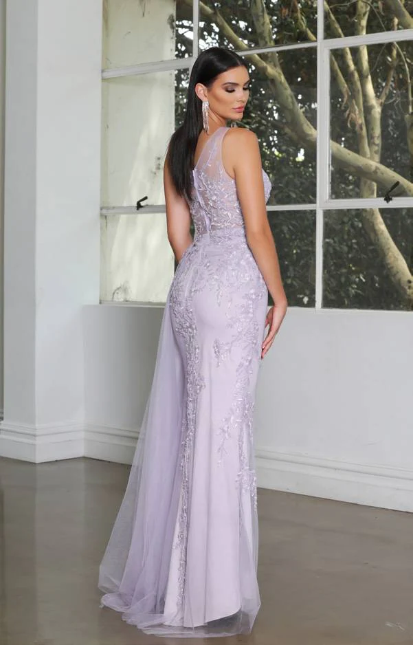 One Shoulder Newest Prom Dresses, Lace Mermaid 2023 Long Prom Dresses, Side Silt Evening Dresses