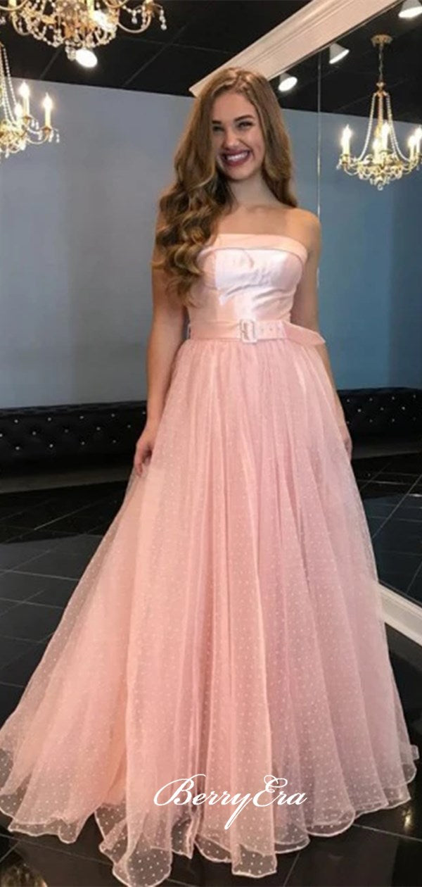 2020 Newest Evening Party Long Prom Dresses, Strapless Prom Dresses, Prom Dresses