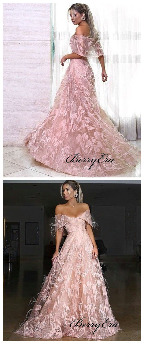 Modest Sexy Off The Shoulder Prom Dresses, A-line Prom Dresses 2019