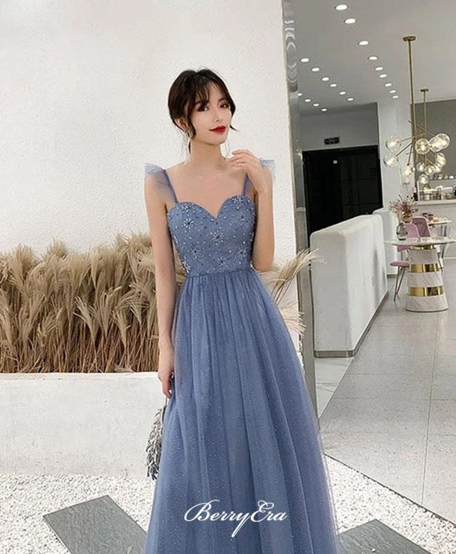 A-line Tulle 2020 Newest Prom Dresses, Long Prom Dresses, Party Prom Dresses