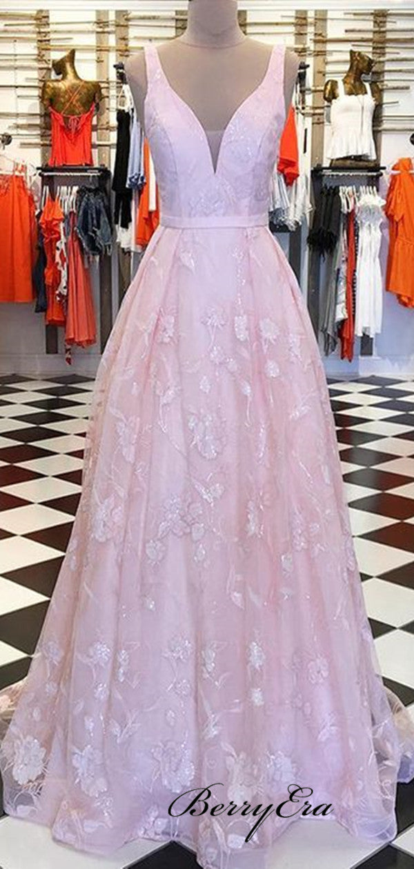 Formal Latest A-line Prom Dresses, Modest Lace Long Prom Dresses