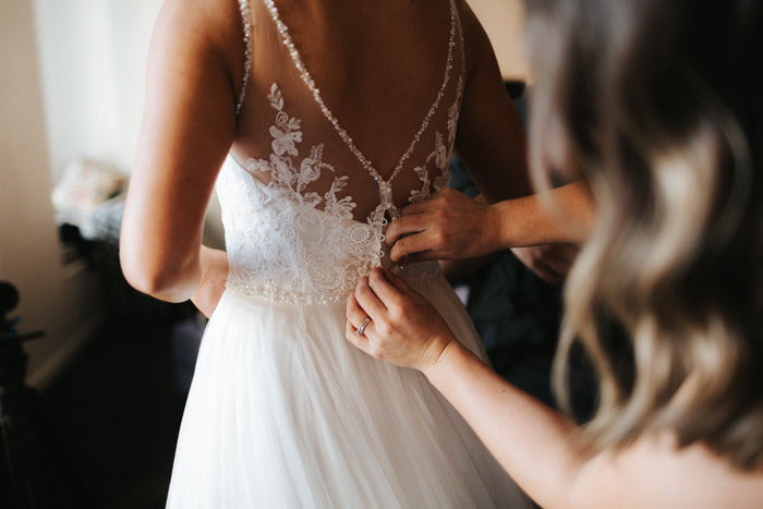 Popular A-line Tulle Lace Wedding Dresses, V-neck Lace Fancy Wedding Dresses