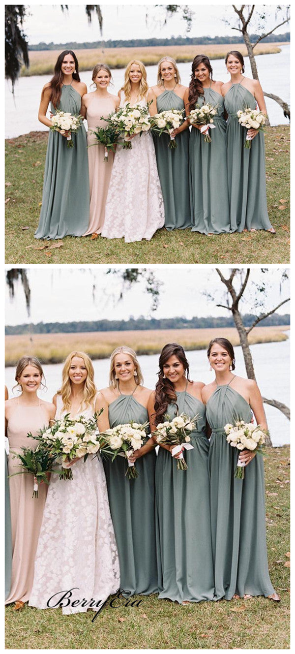 Halter Wedding Bridal Dresses, A-line Simple Bridesmaid Dresses