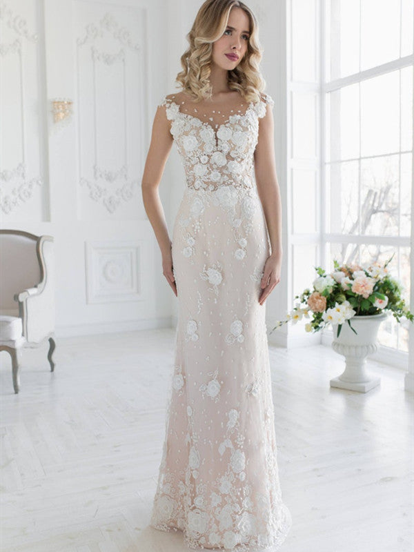 Appliques Elegant 2020 Wedding Dresses, Lace Mermaid Popular Wedding Dresses