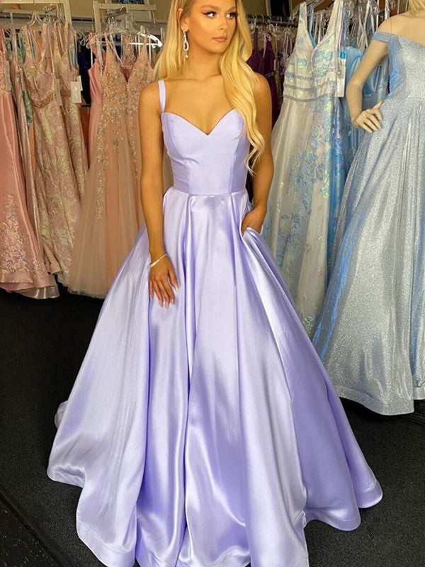 V Neck Purple Formal Graduation Evening Dress, A-line Newest 2021 Long Prom Dresses