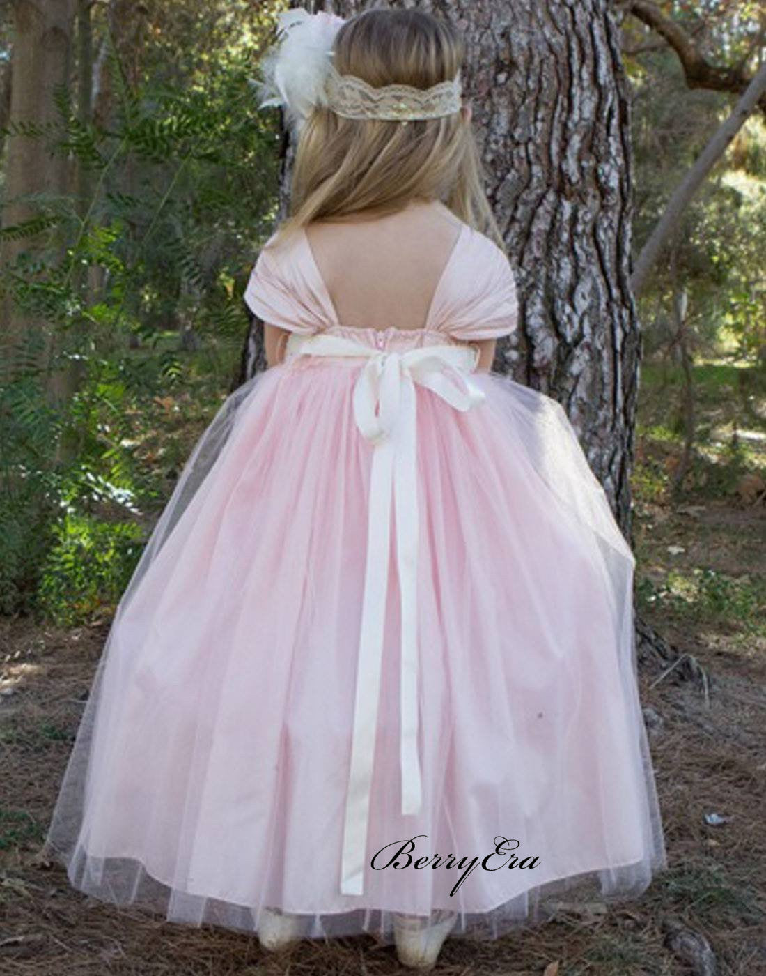 Little Girl A-line Wedding Dresses, Beaded Flower Girl Dresses