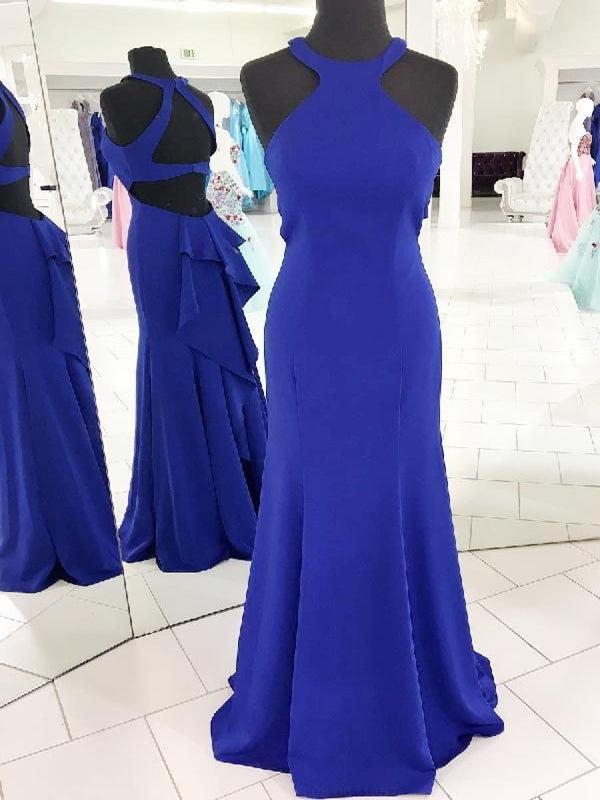 Long Mermaid Royal Blue Evening Party Dresses, Fancy Prom Dresses