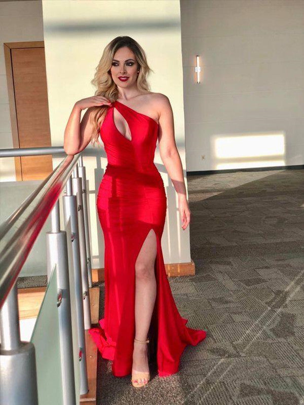 Red Color Sexy Sleeveless Long Prom Dresses, Unique Fashion Design 2021 Prom Dresses