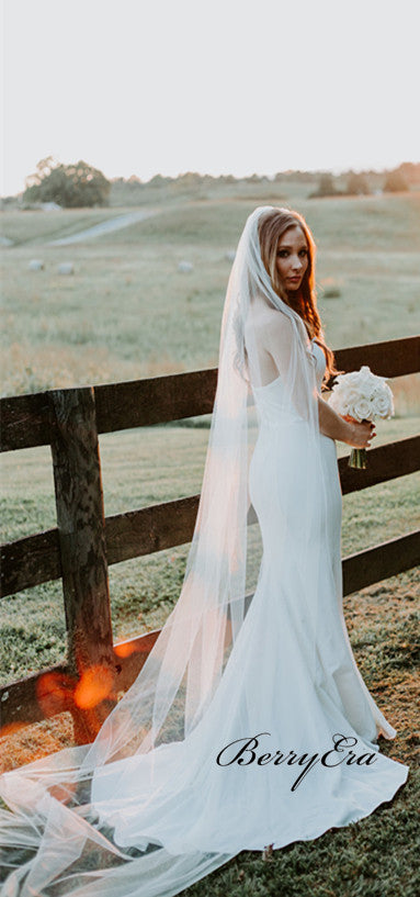 Sweetheart Long Mermaid Wedding Dresses, Long Bridal Gown