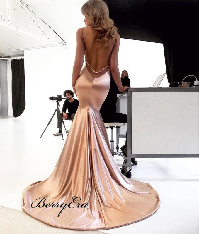 V-Neck Sexy Spaghetti Strap Mermaid Elegant Long Prom Dresses Prom Dresses