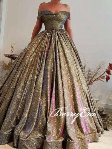 Off Shoulder Colorful Jersey Long A-line Prom Dresses, Ball Gown Prom Dresses, 2020 Prom Dresses