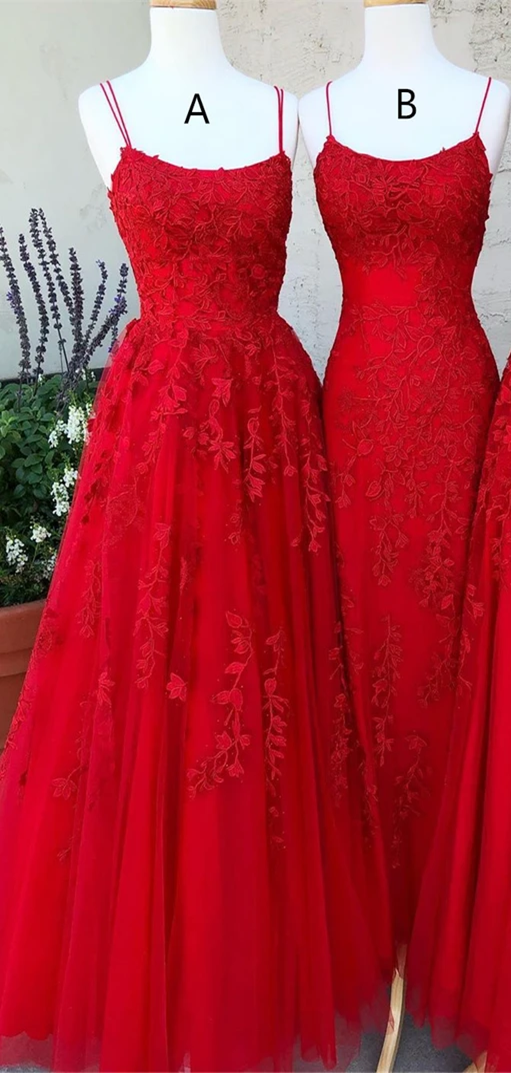 Muti Style Long Red Lace Prom Dresses, Popular Prom Dresses, Lovely Prom Dresses, 2020 Prom Dresses