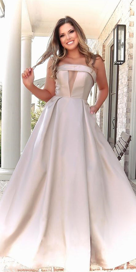 Elegant Key Hole A-line Prom Dresses, Lovely Prom Dresses, 2021 Newest Prom Dresses
