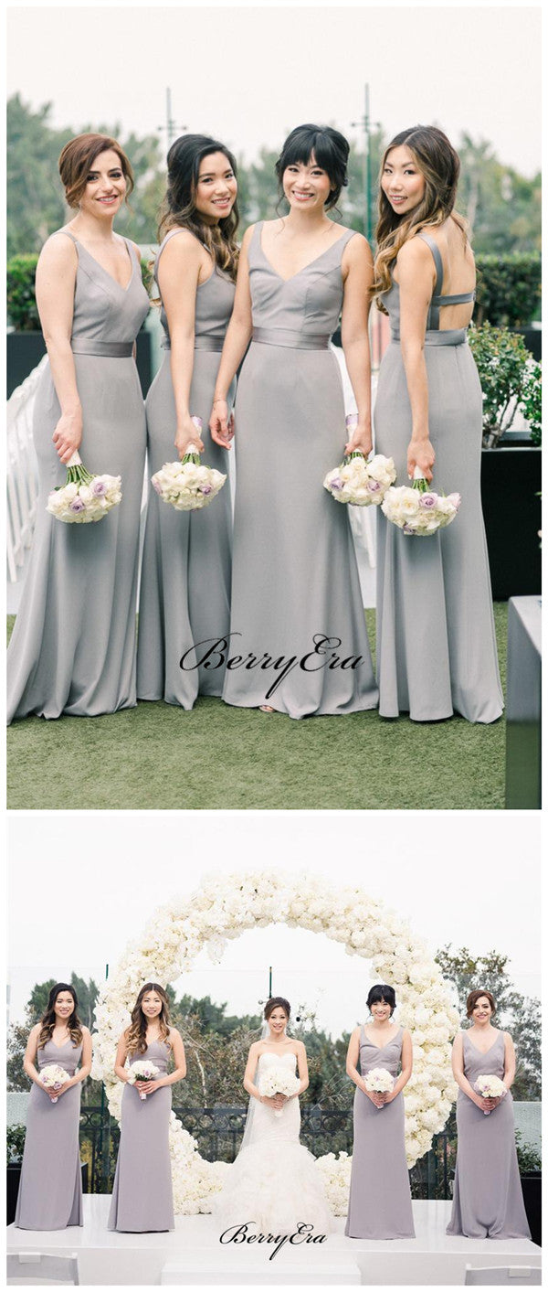 Elegant Popular Bridal Bridesmaid Dresses, Fancy Straps Bridesmaid Dresses